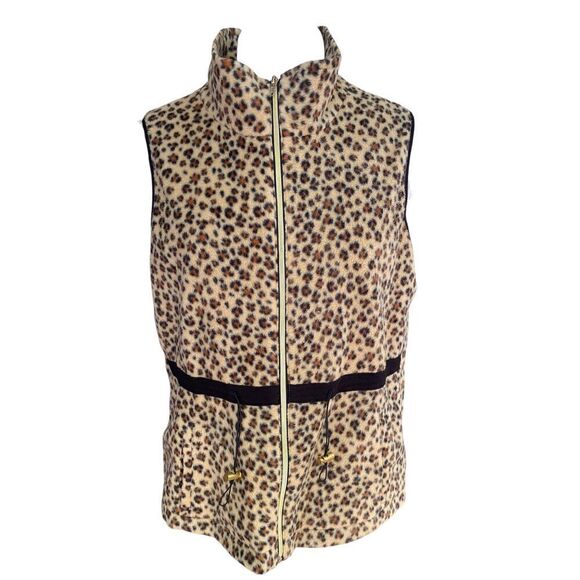 New Directions Cheetah Print Vest Sz. PXL Front Zip Stand Up Collar - Picture 3 of 10